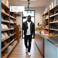 Customer entering shop